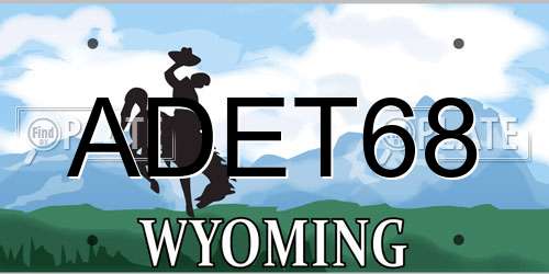 ADET68 Wyoming License Plate