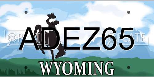 ADEZ65 Wyoming License Plate