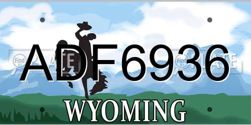 ADF6936 Wyoming License Plate