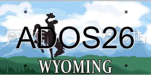 ADOS26 Wyoming License Plate