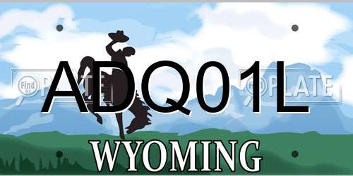 ADQ01L Wyoming License Plate