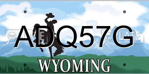 ADQ57G Wyoming License Plate