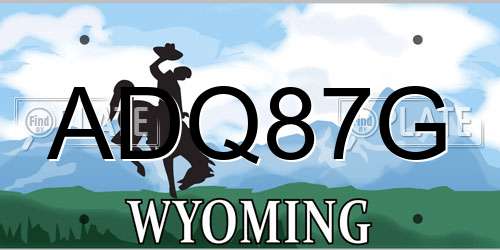 ADQ87G Wyoming License Plate