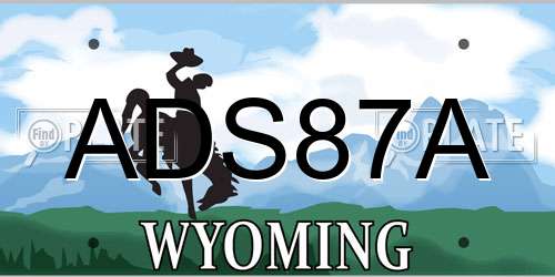 ADS87A Wyoming License Plate