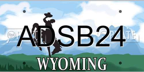 ADSB24 Wyoming License Plate