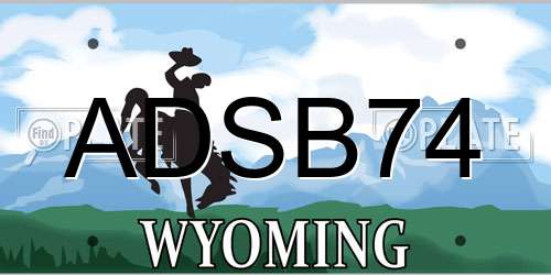 ADSB74 Wyoming License Plate