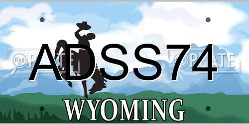 ADSS74 Wyoming License Plate