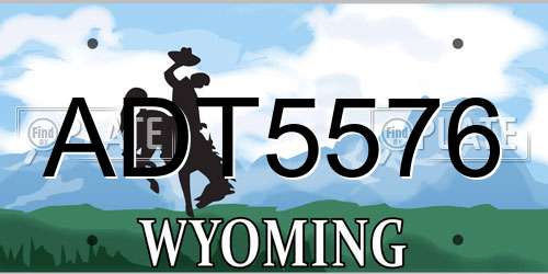 ADT5576 Wyoming License Plate
