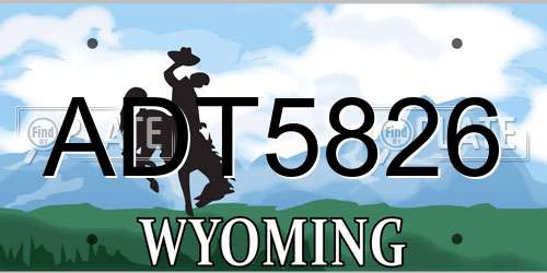 ADT5826 Wyoming License Plate