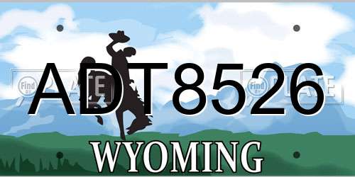 ADT8526 Wyoming License Plate