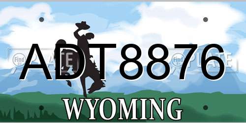 ADT8876 Wyoming License Plate
