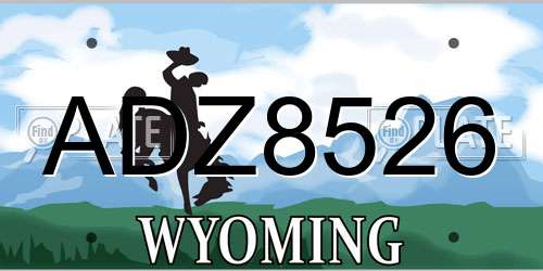 ADZ8526 Wyoming License Plate