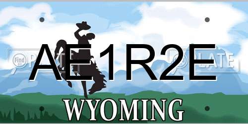 AE1R2E Wyoming License Plate