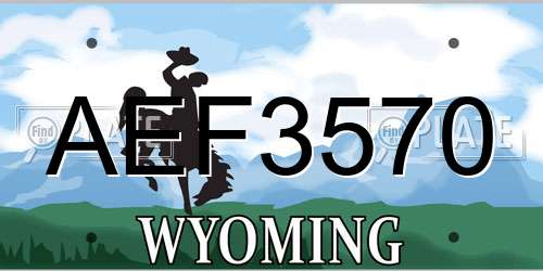 AEF3570 Wyoming License Plate