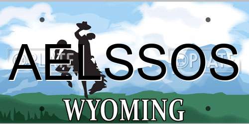 AELSSOS Wyoming License Plate