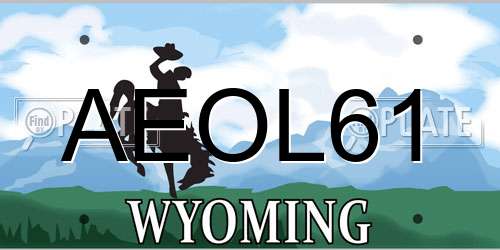 AEOL61 Wyoming License Plate