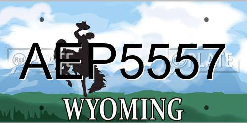 AEP5557 Wyoming License Plate