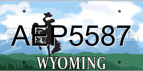 AEP5587 Wyoming License Plate
