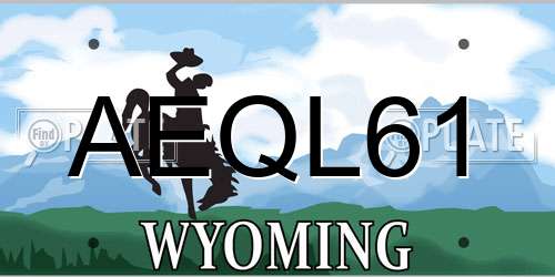 AEQL61 Wyoming License Plate