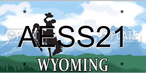 AESS21 Wyoming License Plate