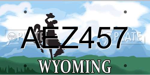 AEZ457 Wyoming License Plate