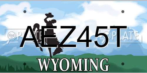 AEZ45T Wyoming License Plate