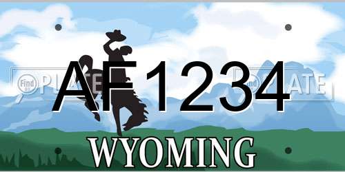 AF1234 Wyoming License Plate