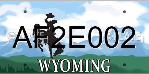 AF2E002 Wyoming License Plate