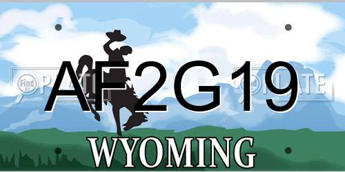AF2G19 Wyoming License Plate