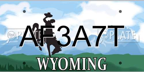 AF3A7T Wyoming License Plate