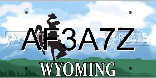AF3A7Z Wyoming License Plate