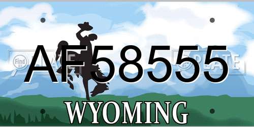 AF58555 Wyoming License Plate