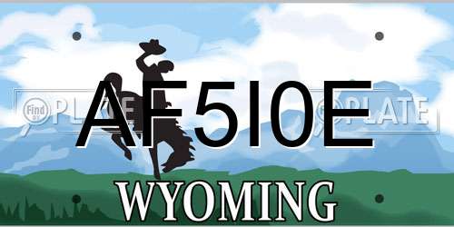 AF5I0E Wyoming License Plate