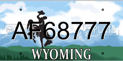 AF68777 Wyoming License Plate