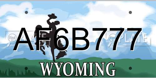 AF6B777 Wyoming License Plate