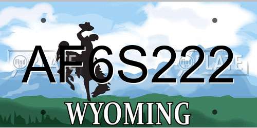 AF6S222 Wyoming License Plate