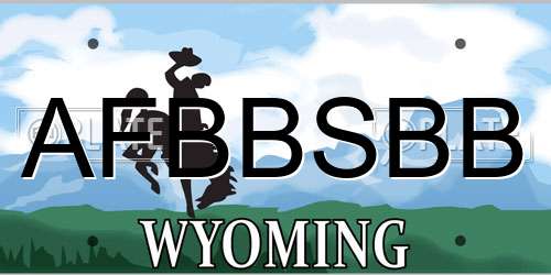 AFBBSBB Wyoming License Plate