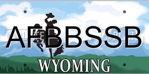 AFBBSSB Wyoming License Plate