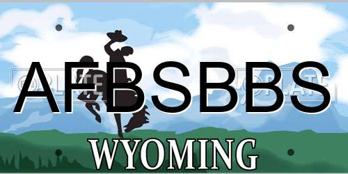 AFBSBBS Wyoming License Plate