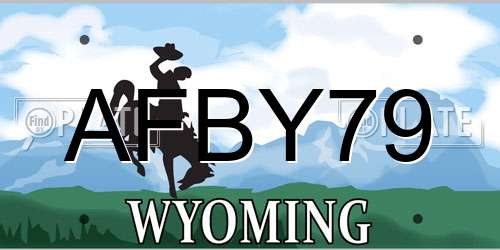 AFBY79 Wyoming License Plate