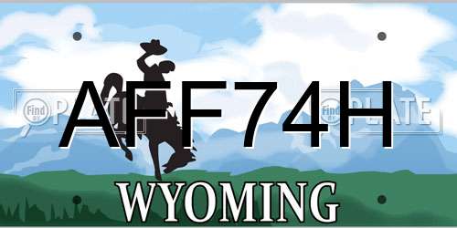 AFF74H Wyoming License Plate