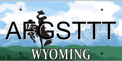 AFGSTTT Wyoming License Plate