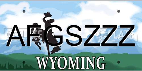 AFGSZZZ Wyoming License Plate