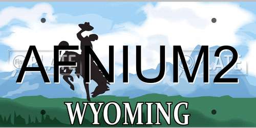 AFNIUM2 Wyoming License Plate