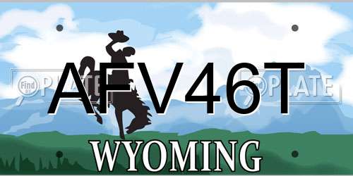 AFV46T Wyoming License Plate