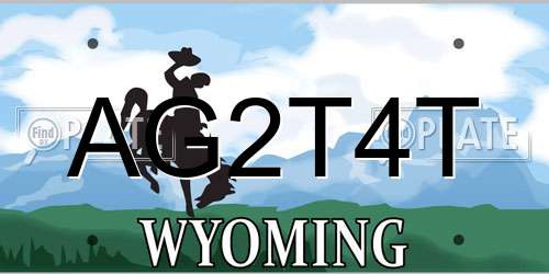 AG2T4T Wyoming License Plate