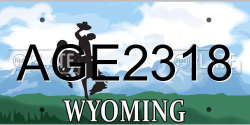 AGE2318 Wyoming License Plate