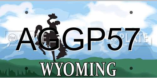 AGGP57 Wyoming License Plate
