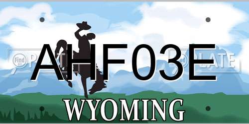 AHF03E Wyoming License Plate