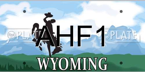 AHF1 Wyoming License Plate